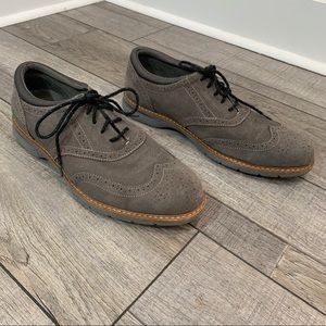 Bass Propel Wingtip Loafers Gray Suede 